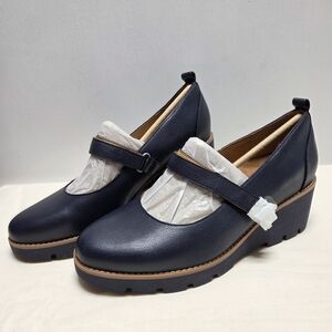 Vionic Navy Women's Alma Wedge Mary Jane Size-9 NIB